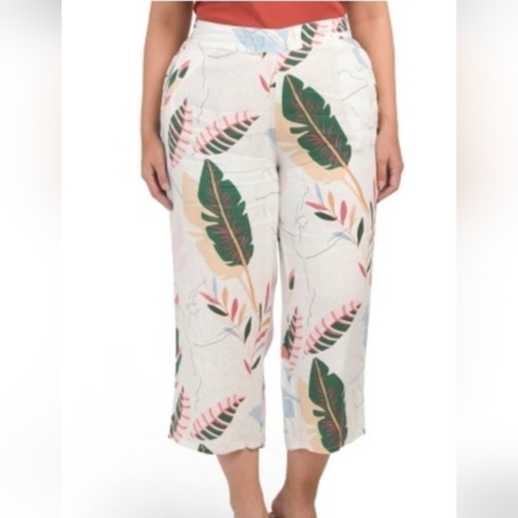 Cynthia Rowley Pants - Cynthia Rowley‎ Leaf Print Cropped Pants